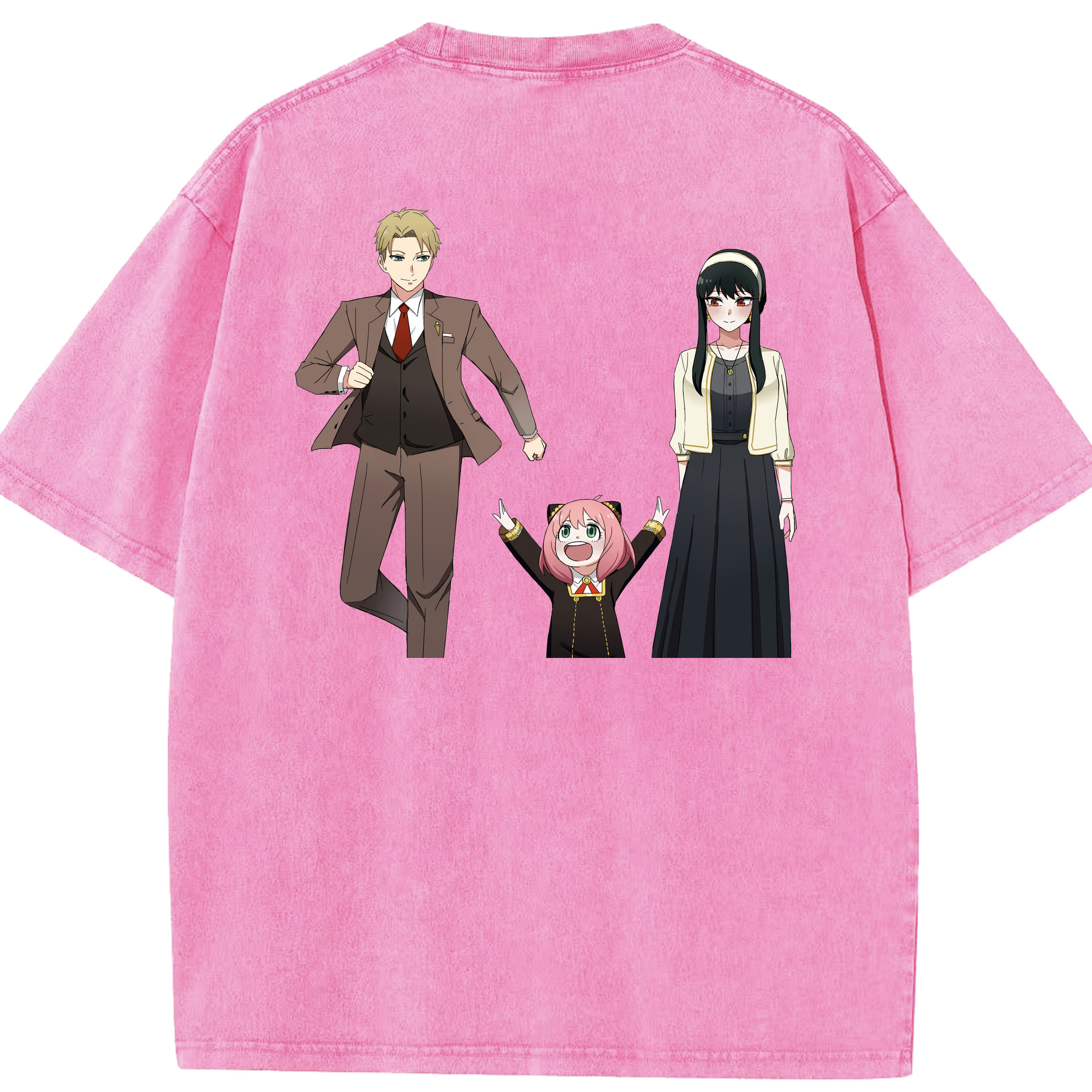 （画像用） SPY×FAMILY间谍家家酒 綿100% ヴィンテージ風 半袖Tシャツ（背面プリント）